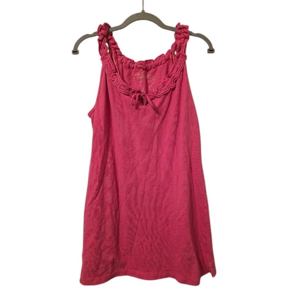 Michael Kors Pink Cotton Ruffle Neck Tank Dress Women’s M Y2K Beach Tunic